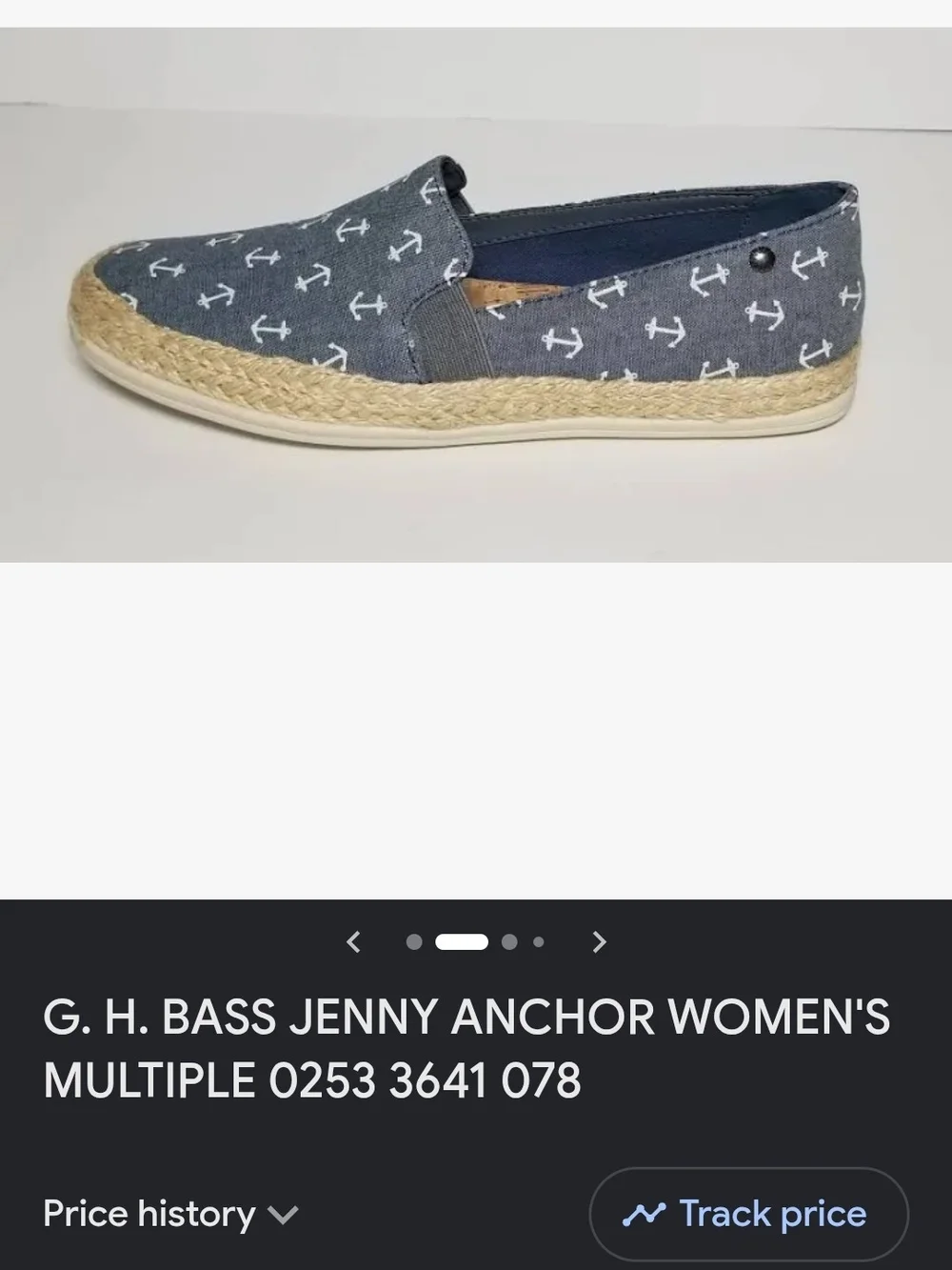 G.H. Bass & Co. Women's Multicolor Anchor Espadrilles Slip-Ons Size 9.5
